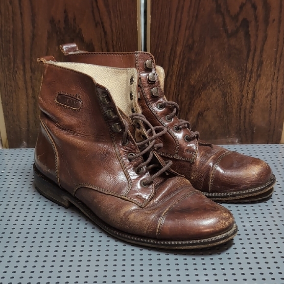 Bally Brown Leather Boots With Laces - Picture 1 of 9